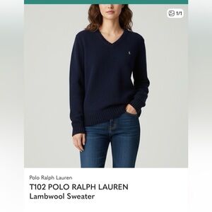 Polo Ralph Lauren Dark Blue V-Neck Sweater